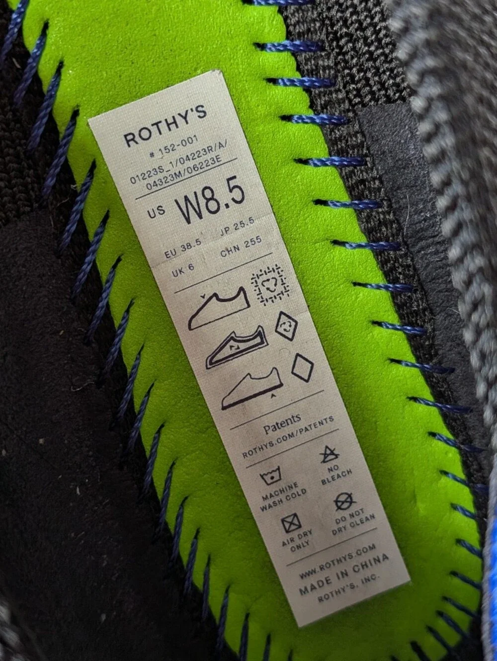 Rothys Pointed Toe Flats Black Size 8.5